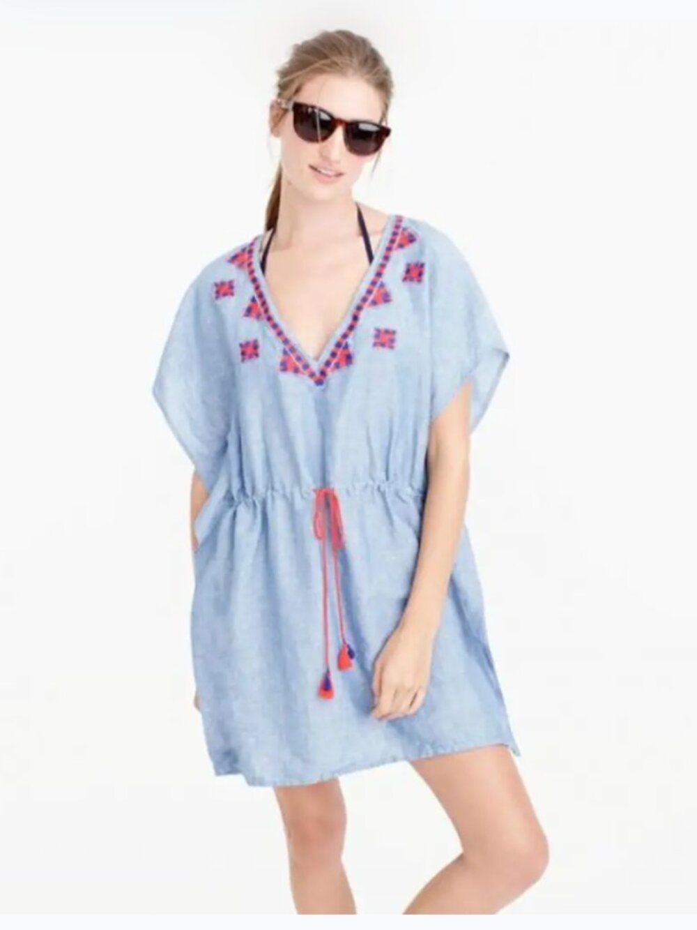 JCREW Tunic Embroidered Coverup XS